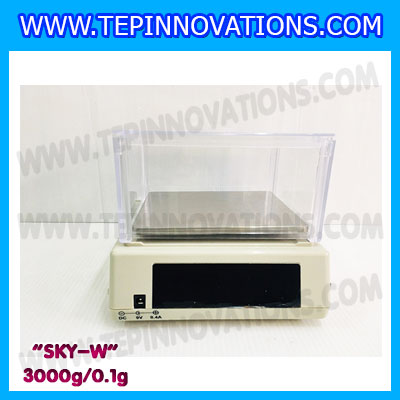 เครื่องชั่งดิจิตอล ทศนิยม 1 ตำแหน่ง SKY-W 3000gx0.1g เครื่องชั่งละเอียดสูง3000g เครื่องชั่งน้ำหนัก3000g ตาชั่ง3000กรัม ตาชั่งดิจิตอล3000กรัม พิกัดน้ำหนัก 3000g ความละเอียด 0.1g ยี่ห้อ JADEVER รุ่น SKY-W (เครื่องชั่งมีใบผ่านตรวจรับรองจากสำนักชั่งตวงวัด)
