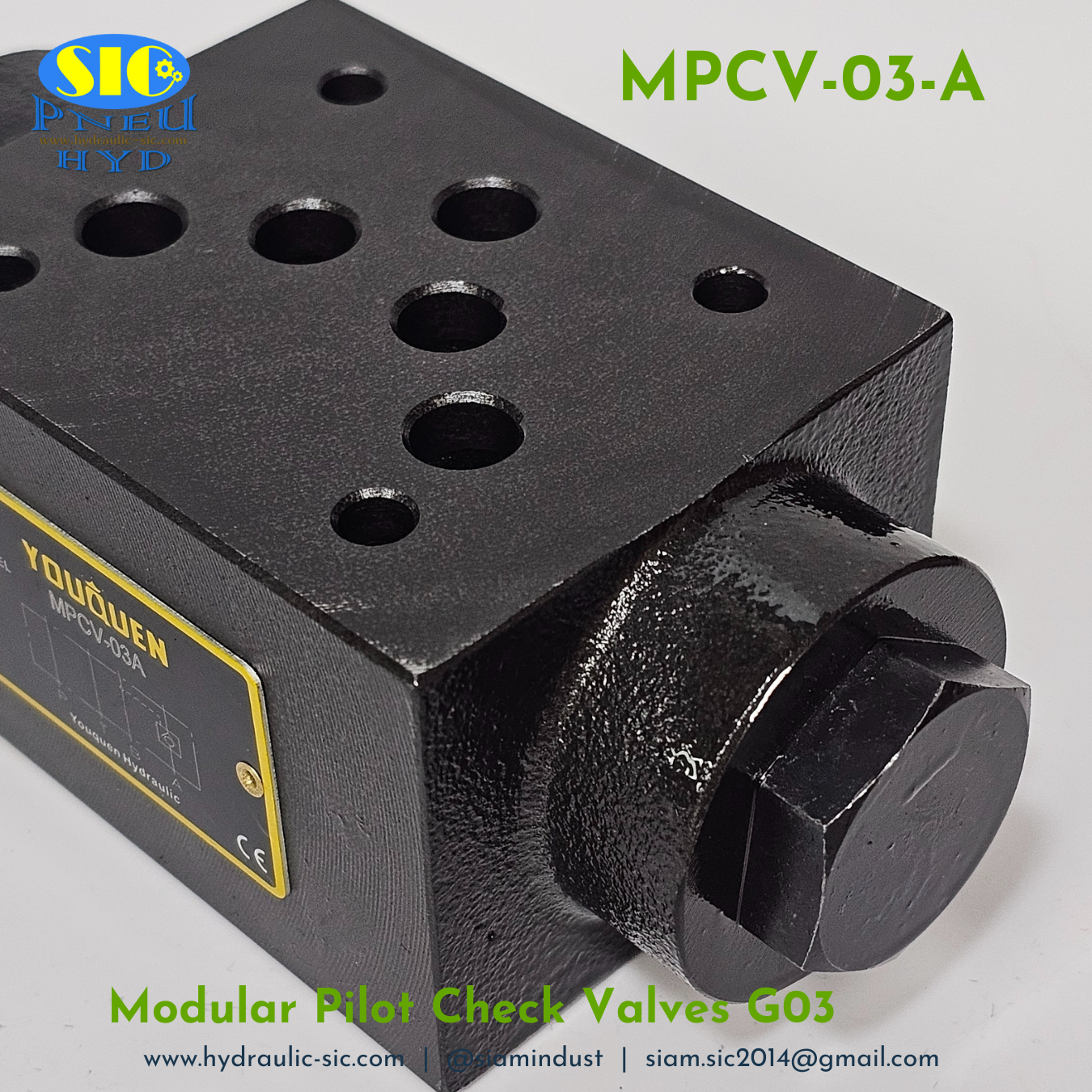 MPCV-03-A : Modular Pilot Check Valve G03 วาล์วกันตก แบบซ้อน YOUQUEN