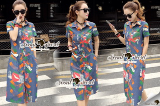 Lady Ribbon Online เสื้อผ้าออนไลน์ ขายส่งของแท้พร้อมส่ง Seoul Secret เสื้อผ้า SS11010816 Seoul Secret Say's... Lippzy Denim ShirtDress