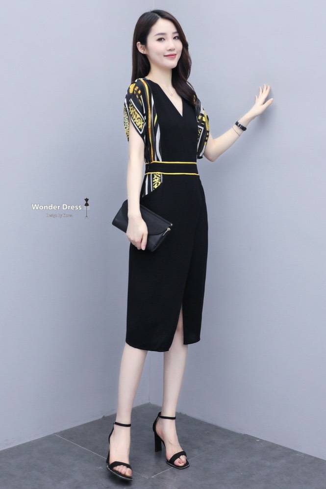 เดรสสีดำทรงปีกค้างคาว