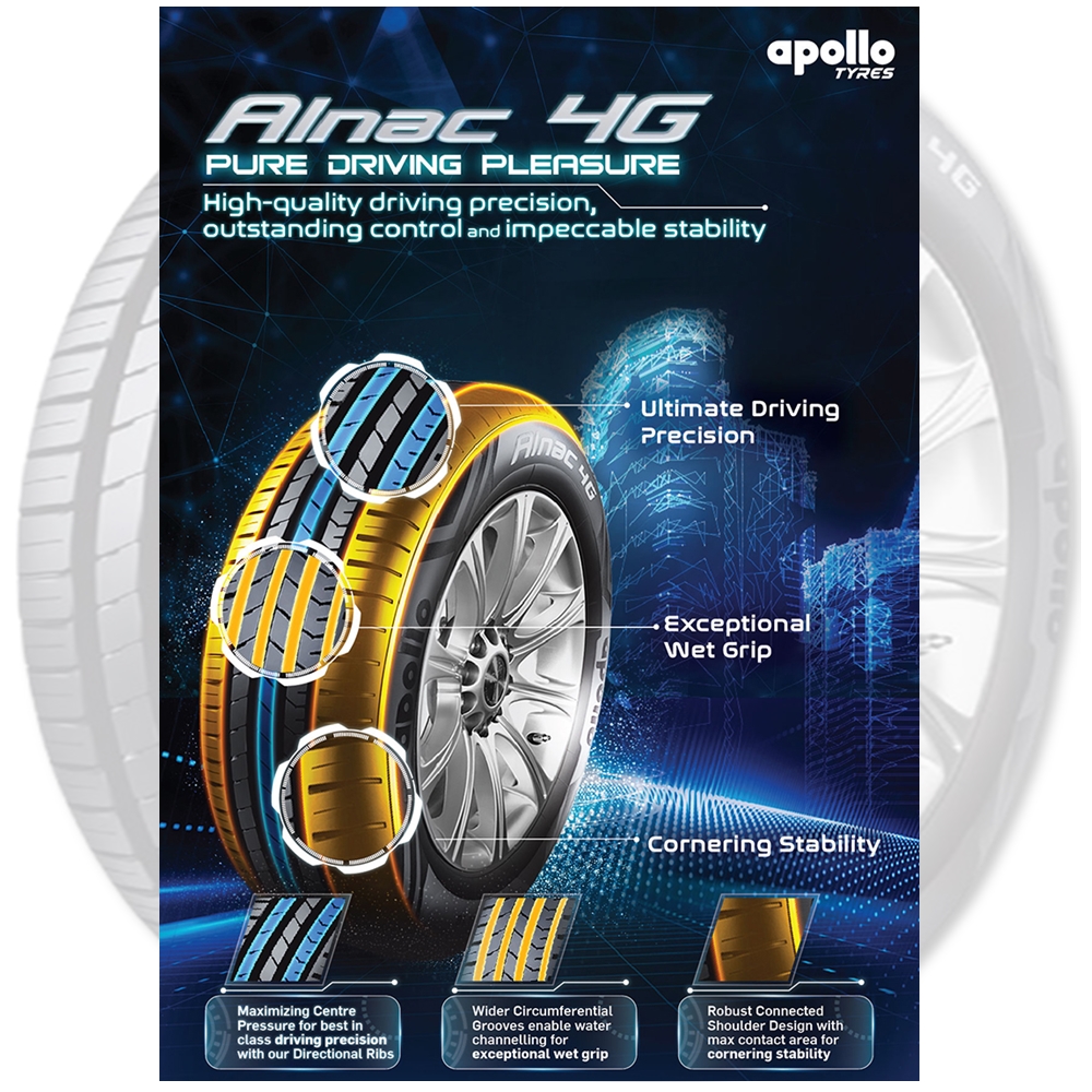 ยางรถยนต์ ขนาด 205/60R15 รุ่น ALNAC 4G ยี่ห้อ APOLLO (แถมจุ๊บลม)