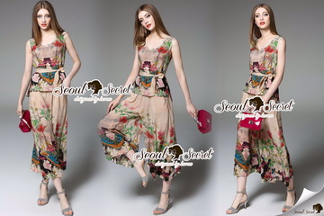Lady Ribbon Online เสื้อผ้าออนไลน์ ขายส่ง SS110716 Seoul Secret Say's... Creamy Peafow Blossom Chic Set