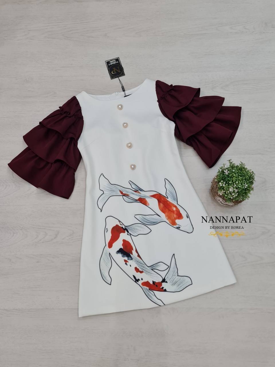 Dress งานซิปหลัง มีฟองน้ำอก