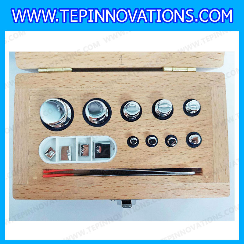 ตุ้มน้ำหนักสแตนเลสชุด 200g (Class F2) ชุดตุ้มน้ำหนักสแตนเลส 200g พร้อมกล่องไม้บุกำมะหยี่ ถุงมือ และผ้าเช็ดตุ้ม