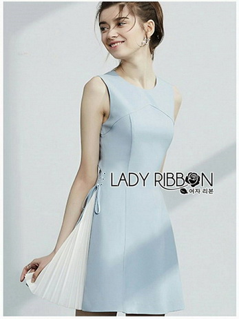 Lady Megan Lace-Down A-Line Baby Blue Dress