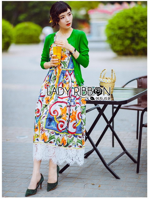 Lady Ribbon เดรสพิมพ์ลายสีสดใส