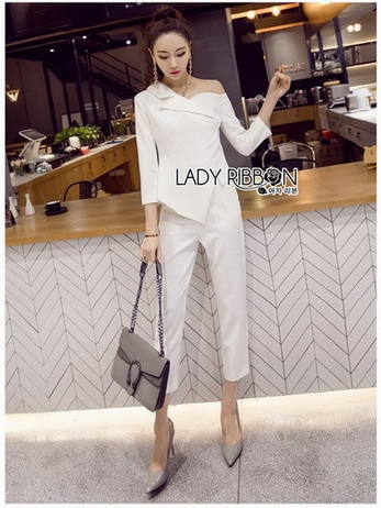 เซ็ตเสื้อสูททรงเปิดไหล่