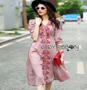 Lady Ribbon ขายเดรส Pink Denim Dress