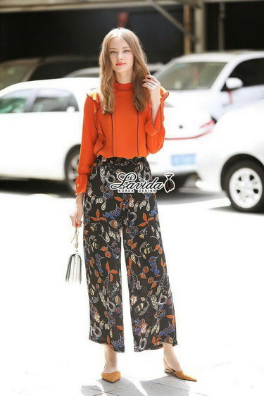 (เสื้อ+กางเกง)เสื้อแขนยาวระบายสีนางแบบ