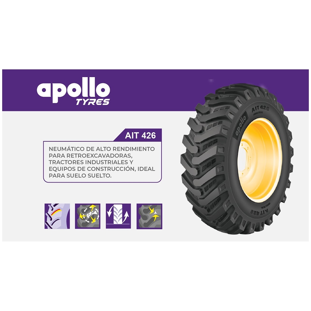 ยางรถตัก รถเกรด ขนาด 10.5/80-18 , 12.5/80-18 ,16.9-28 รุ่น AIT426 ชนิด TLยี่ห้อ APOLLO
