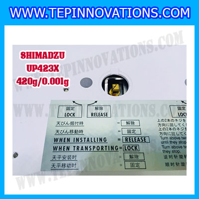 เครื่องชั่งดิจิตอล ทศนิยม 3 ตำแหน่ง รุ่น UP423X 420gx0.001g เครื่องชั่งละเอียดสูง420g เครื่องชั่งน้ำหนัก420g ตาชั่ง420กรัม พิกัดน้ำหนัก 420g ความละเอียด 0.001g ยี่ห้อ SHIMADZU รุ่น UP423X