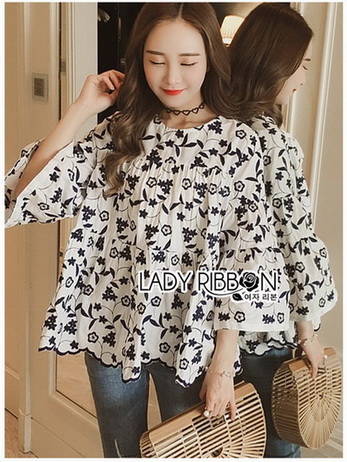 เสื้อผ้าคอตตอนปักลายดอกไม้