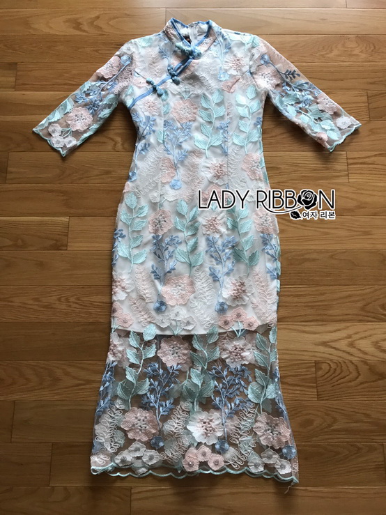 Dress เดรสทรงกี่เพ้าผ้าลูกไม้สีพาสเทล