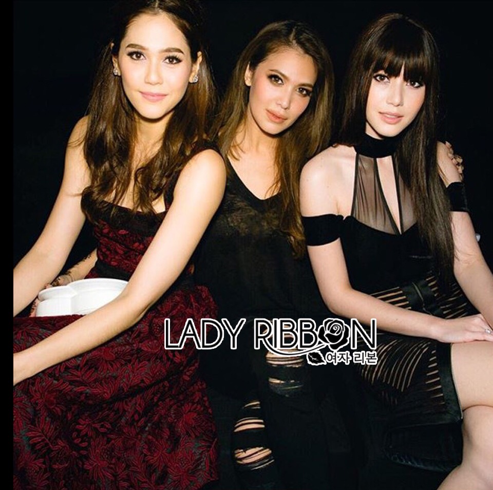 Lady Ribbon's Made 🎀 Lady Anna Sweet and Sexy Burgundy and Black Lace Dress เดรสแขนกุดผ้าลูกไม้