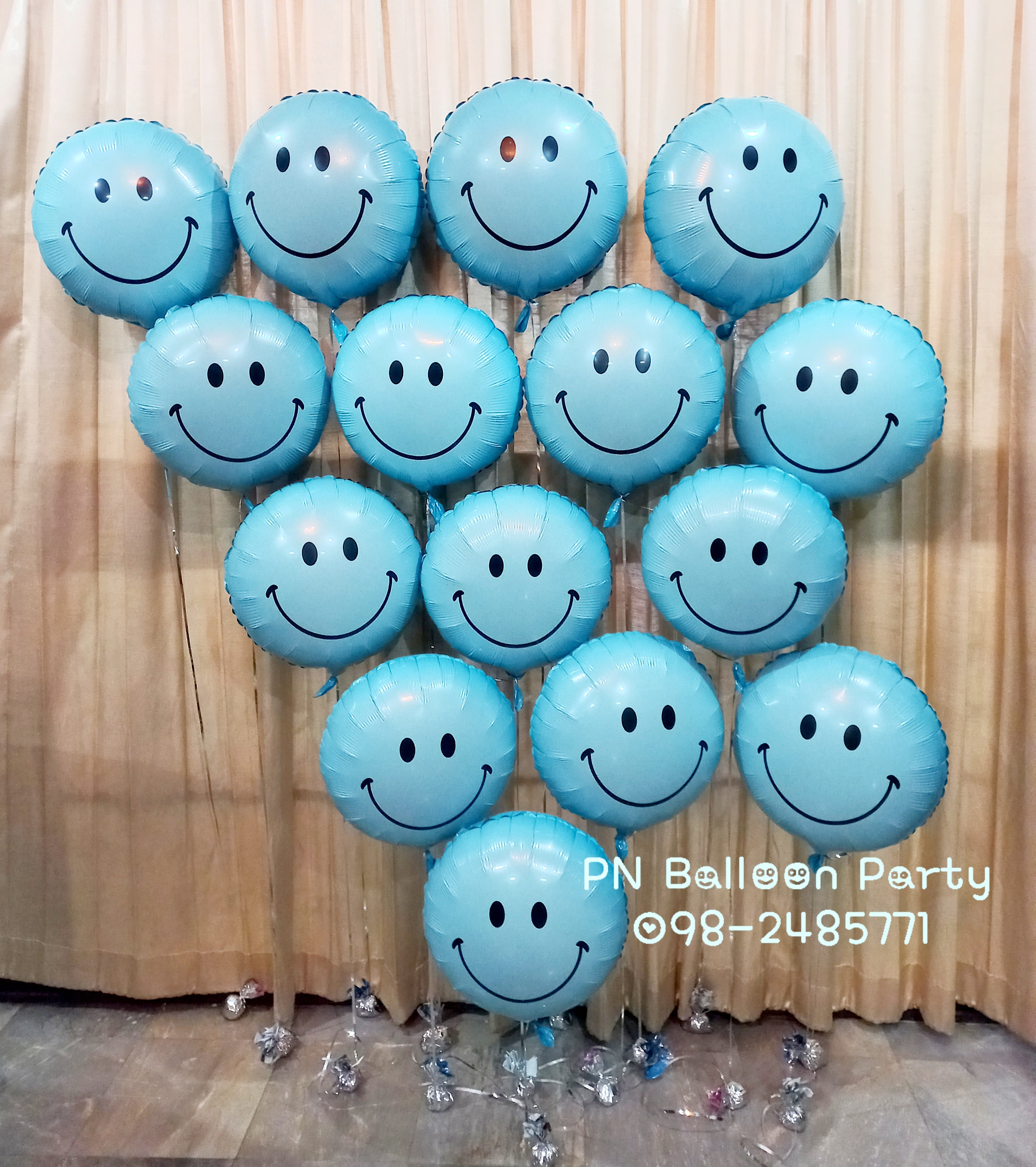 ลูกโป่งหน้ายิ้มทรงกลม Smile Face Round Shape Foil Balloon