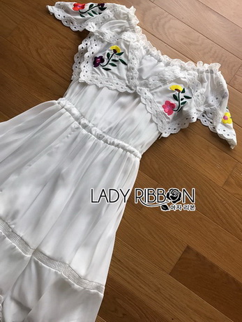Lady Elise Summer Embroidered Chiffon Dress