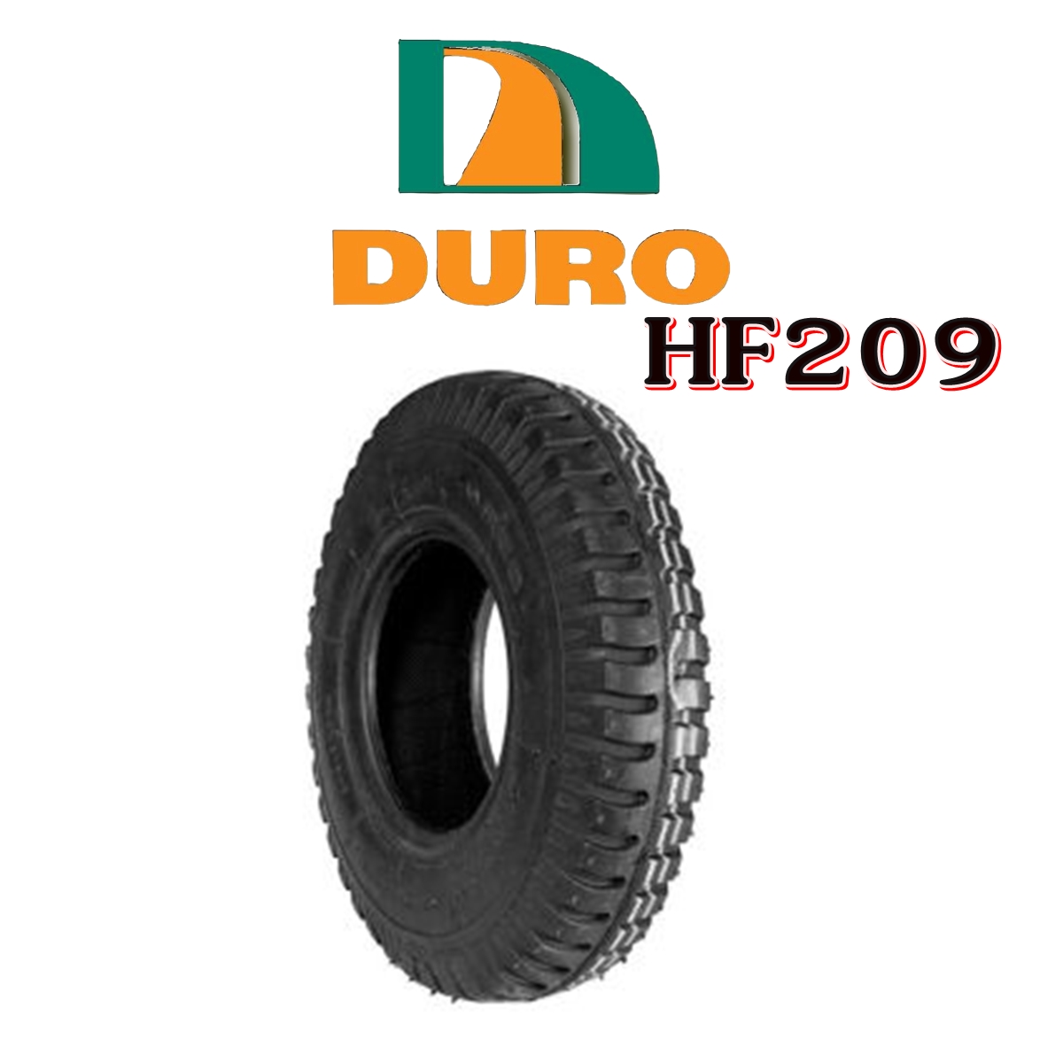 ยางรถอุตสาหกรรม & รถเข็น ขนาด 2.50-4 รุ่น HF209 ยี่ห้อ DURO+ยางใน