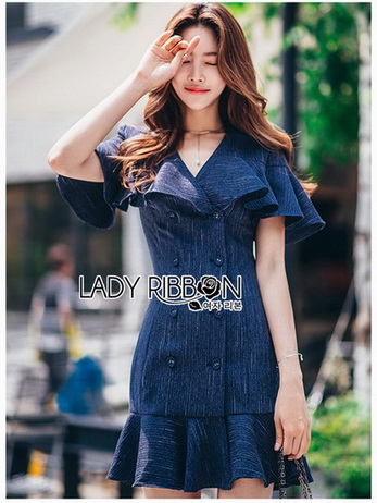 Maria Double-Breasted Dress Lady Ribbon