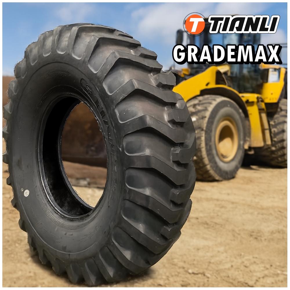 ยางรถอุตสาหกรรม รถตัก รถเกรด ขนาด 13.00-24 ,14.00-24 รุ่น GRADEMAX ชนิด TL 12PR ยี่ห้อ TIANLI