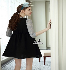 umbrella dress งานเซต เสื้อ+เดรสแขนกุด ตัวเสื้อผ้าลูกไม้