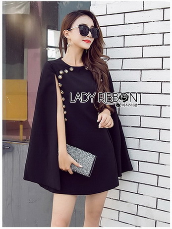Viola Button Embellished Lady Ribbon Dress