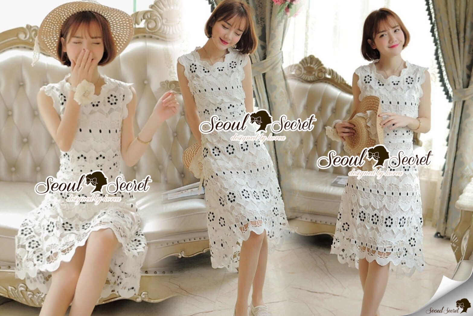 Lady Ribbon Online SS04300516 Seoul Secret Say's... Classy Flora Lace Dress