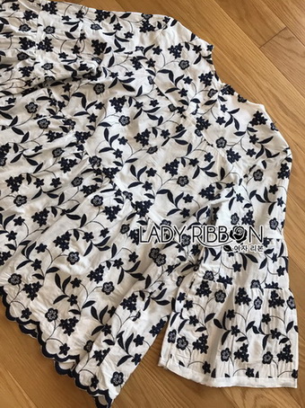 เสื้อผ้าคอตตอนปักลายดอกไม้