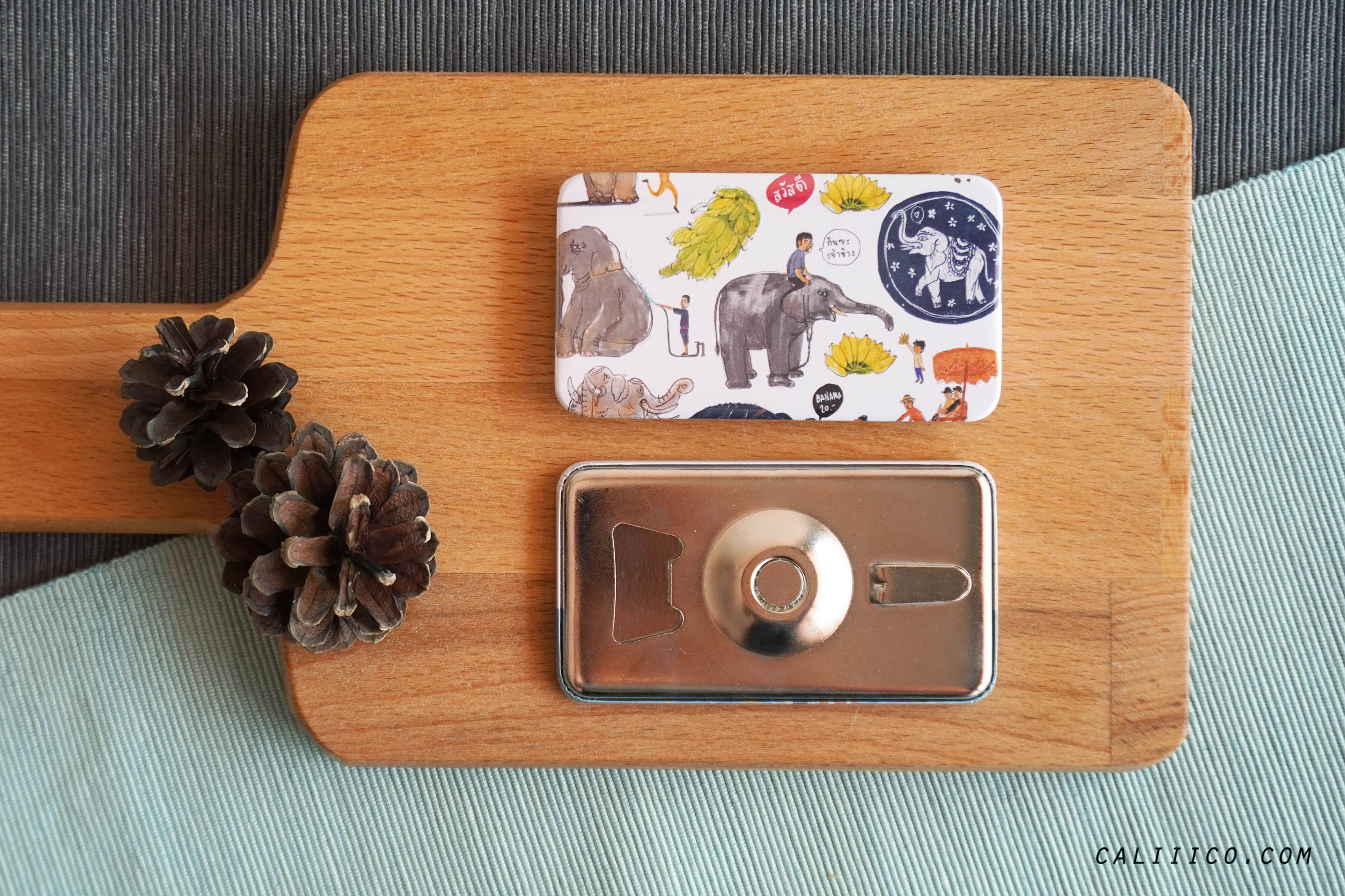 Caliiico ที่เปิดขวดพร้อมแม่เหล็ก ลายช้างไทย bottle opener with magnet Chang Thai activity