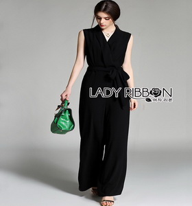 Lady Ribbon Chic Ribbon Crepe Jumpsuit