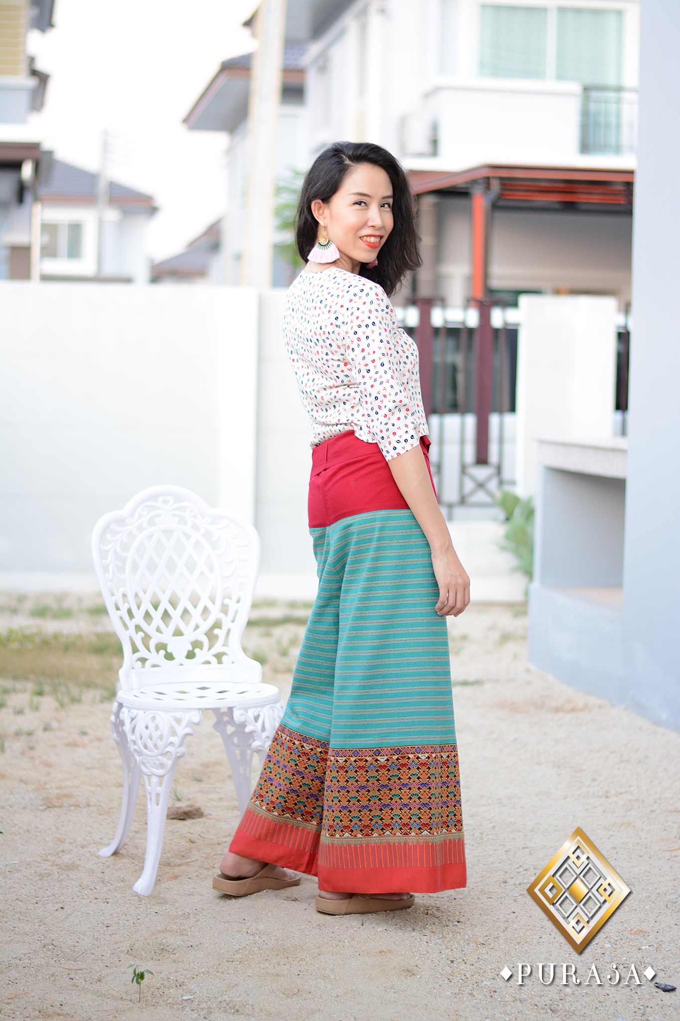 กะเปงผ้าฝ้ายตีนจกทอมือ