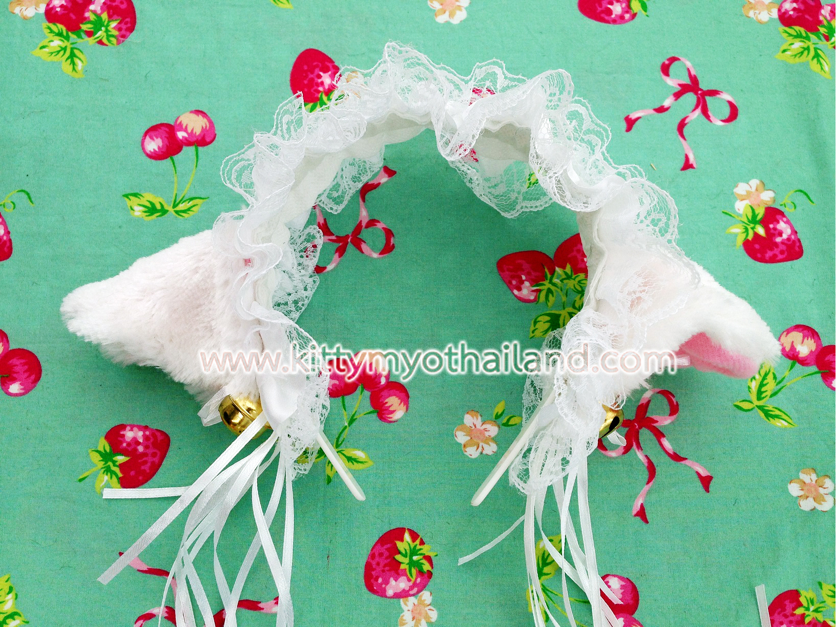 ที่คาดผมหูแมวโลลิต้า (สีขาว-ขาว)