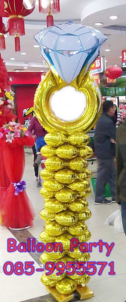 เสาลูกโป่งฟรอยดอกไม้ หัวแหวน ความสูง 2 เมตร