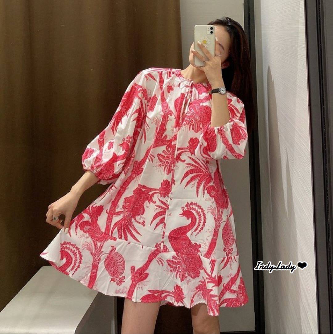 มินิเดรส H&M ทรงปล่อยๆ แขน 5 ส่วน
