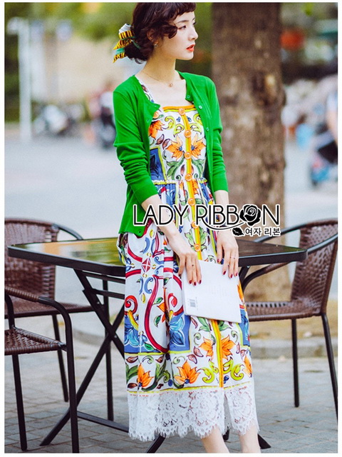 Lady Ribbon เดรสพิมพ์ลายสีสดใส