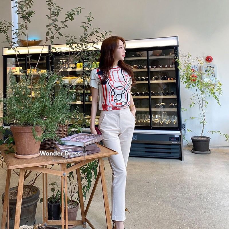 เสื้อแขนสั้นลายโซ่สุดคลาสสิค