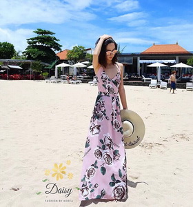 เดรสผ้าจอเจียเทรนด์แฟชั่นเกาหลีใส่ไปทะเล
