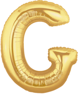 ลูกโป่งตัวอักษร G ขนาด 40 นิ้ว สีทอง Alphabet Letter Foil Balloon Gold Color