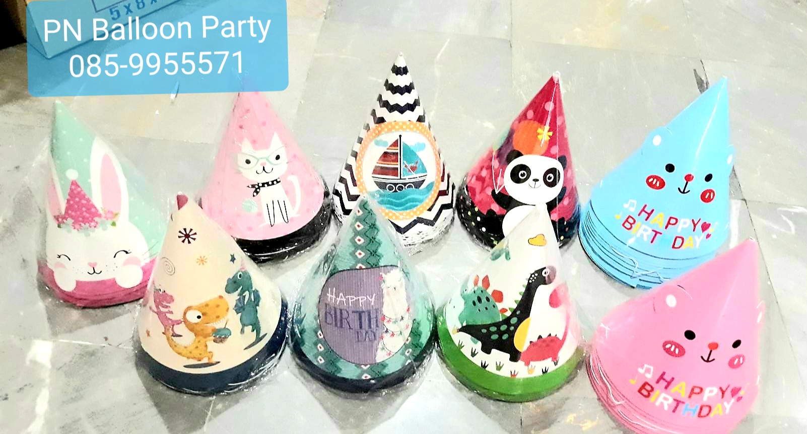 หมวกปาร์ตี้ หมวกกระดาษ คละลาย ใส่เพิ่มสีสรรให้งานของคุณสนุกยิ่งขึ้น Party Hat