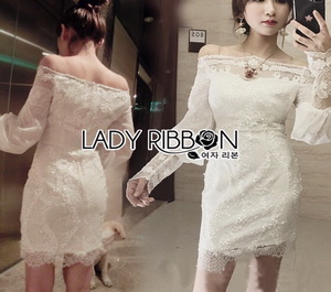 Lady Ribbon Lace and Sequin Embroidered Mini Dress