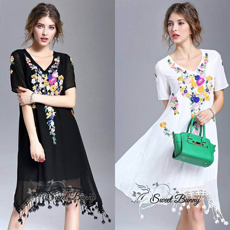 ady Ribbon Online SB 02010616 Sweet Bunny Present... Embroidered Mini Shift Dress