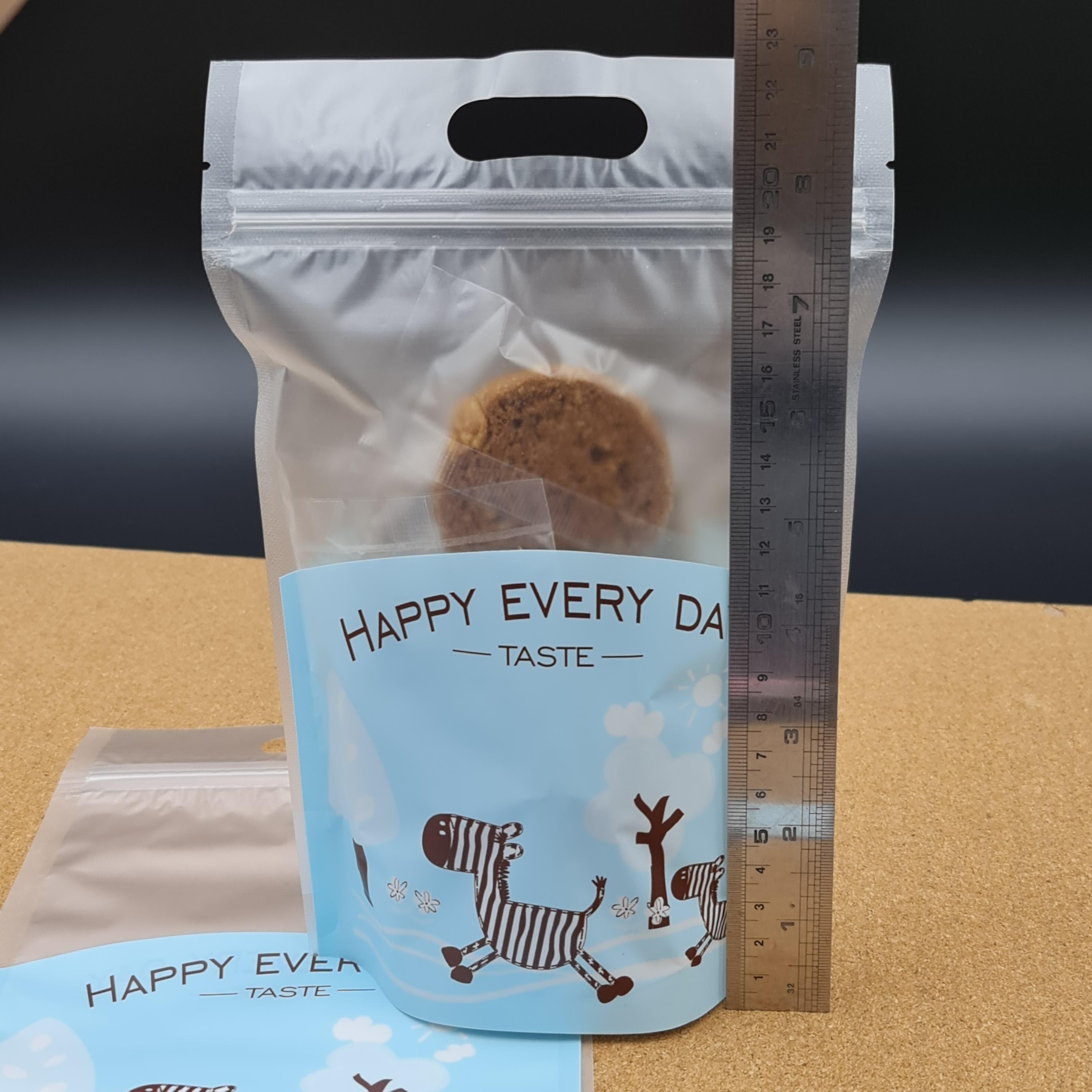 ถุงซิป มีหูหิ้ว ตั้งได้ ม้าลายฟ้า 15.5×23+6.5cm. 50ใบ/แพ็ค 20ใบ/แพ็ค พลาสติก แพ็คเกจ เบเกอรี่ j12