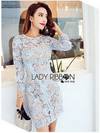 Lady Kathrine Baby Blue Lace Dress