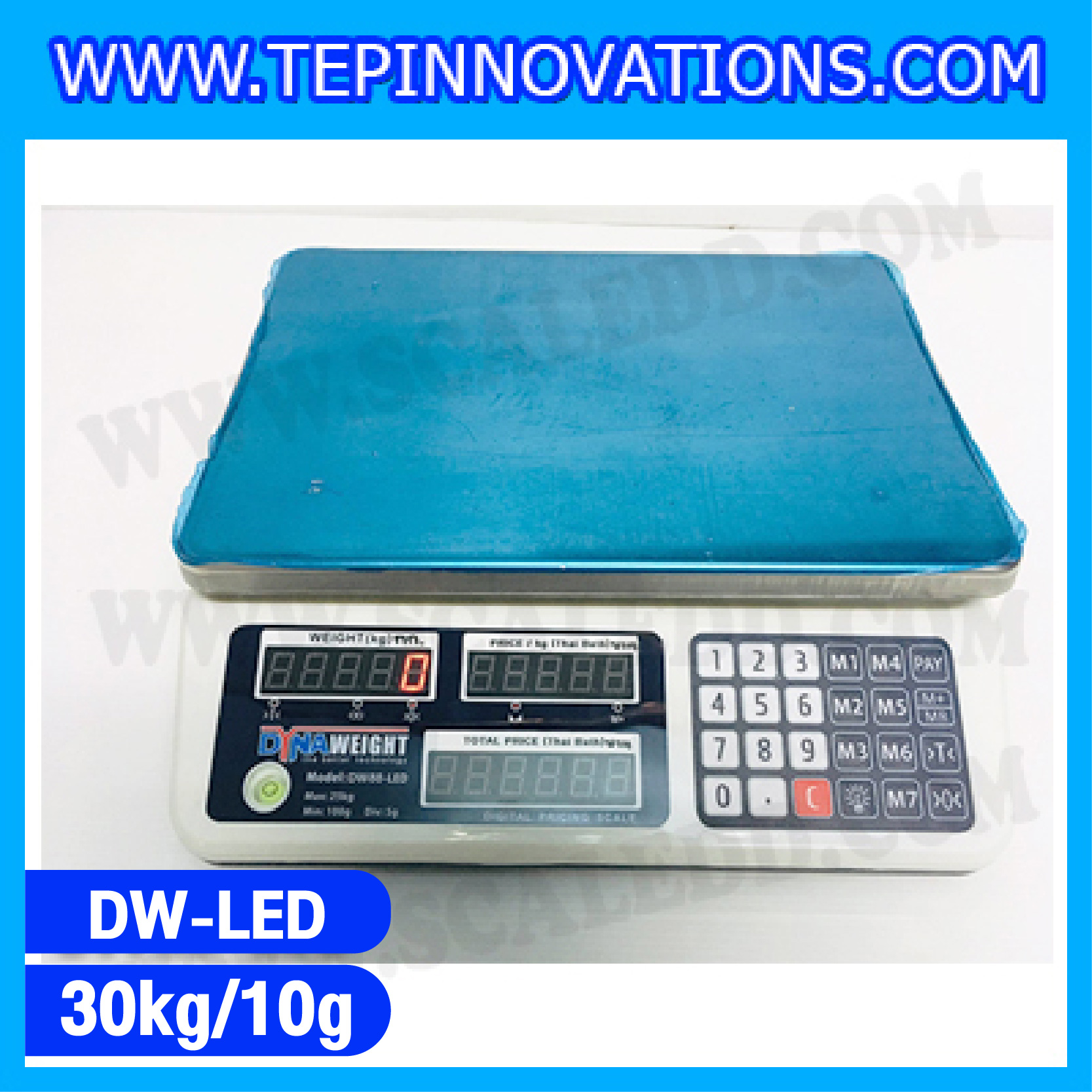 เครื่องชั่งคำนวณราคา30กิโลกรัม เครื่องชั่งดิจิตอล30kg Pricing Scale เครื่องชั่ง30kg ความละเอียด10g ตาชั่ง30กิโล เครื่องชั่งยี่ห้อ DYNAWEIGHT รุ่นDW88 (ผ่านตรวจรับรองจากสำนักงานกลางชั่งตวงวัด)
