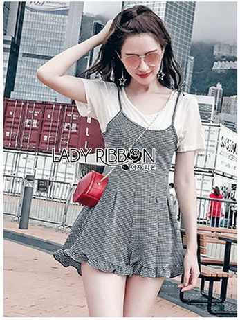 Lady Pamela Checked Cotton Playsuit