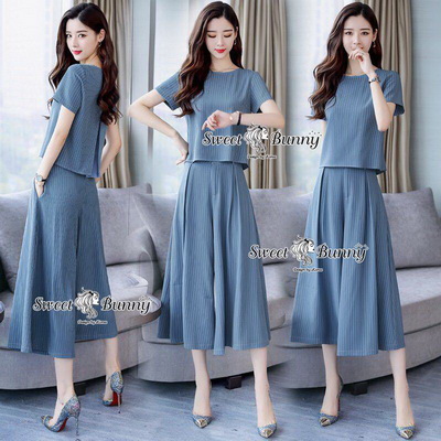 เสื้อกางเกงงานเกาหลี ผ้าทอเนื้อดีผ้านุ่ม