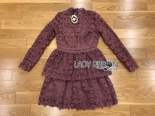 Lace Dress เดรสผ้าลูกไม้สีชมพูฟูเชีย