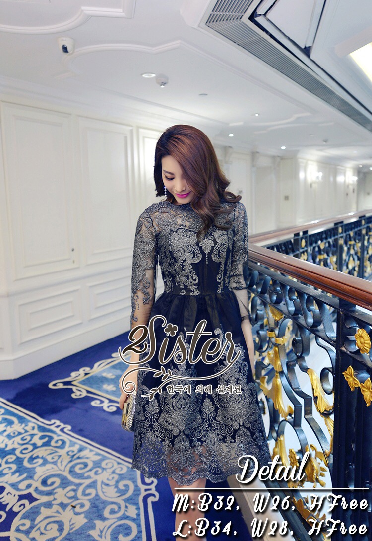 siter Sister Made, Beauty Elegant Black Night Dress