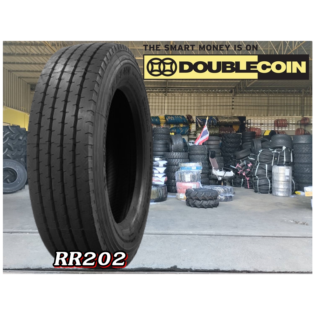 ยางรถบรรทุกเรเดียล ยี่ห้อ DOUBLE COIN รุ่น RR202 ขนาด 295/80R22.5 ,10.00R20 ,11R22.5