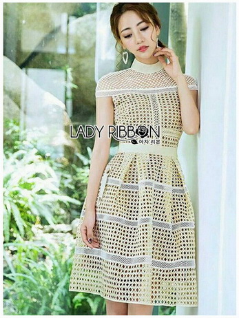 Lady Ribbon Dress เดรสสีเหลืองพาสเทล
