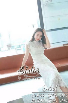 2Sister Made, White Elegant Sexy Maxi Dress แม็กซี่เดรสลูกไม้สีขาว เ